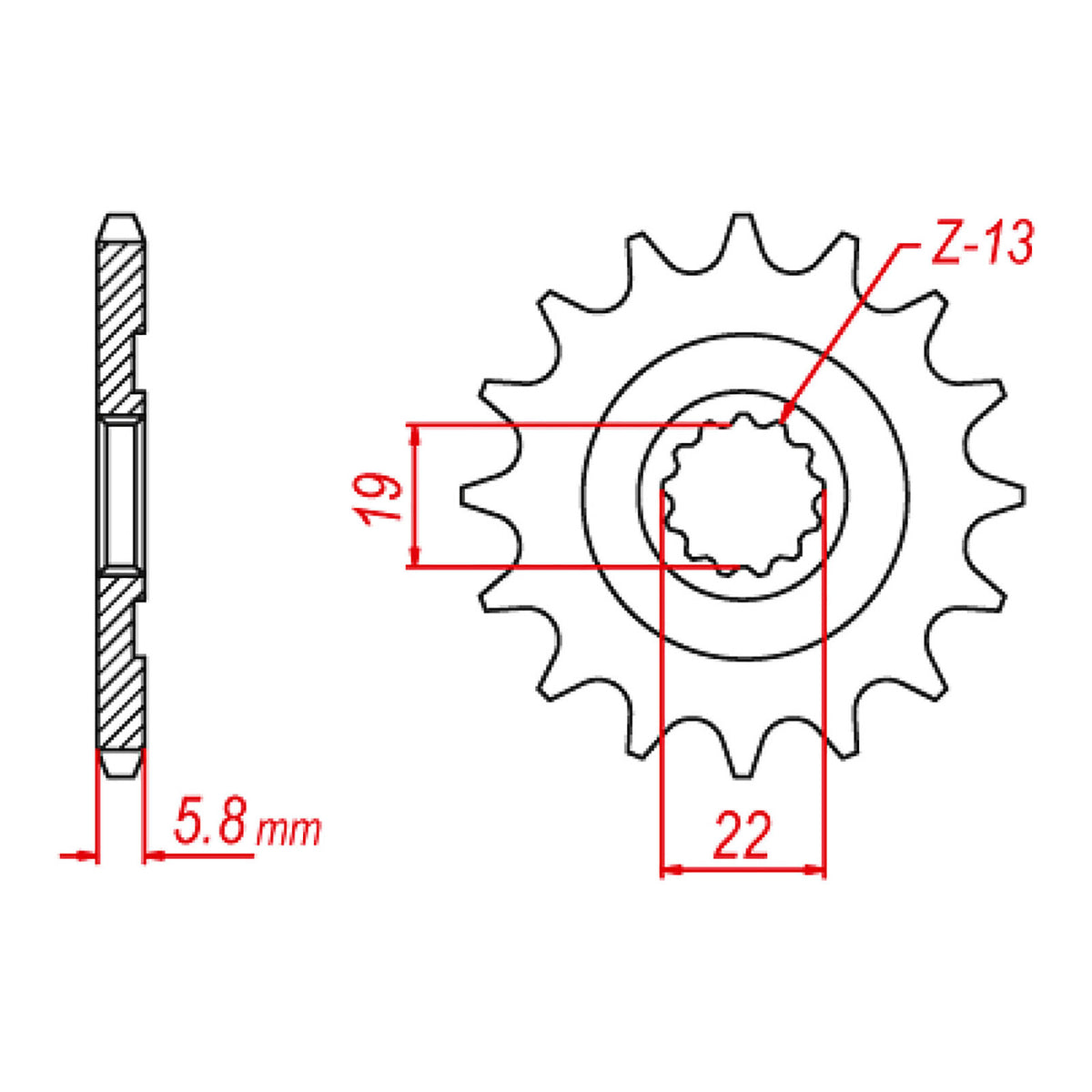 MTX 825 Steel Front Sprocket #520 (10-HQ7)