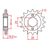 MTX 1372 Steel Front Sprocket #525 (10-MAV)