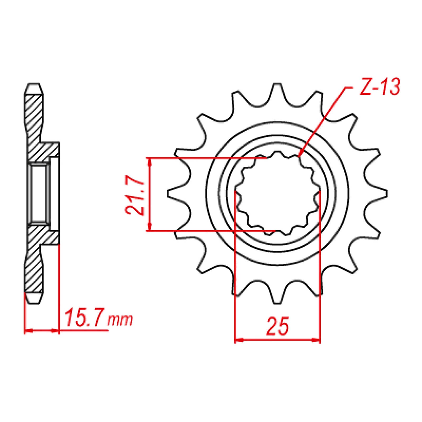 MTX 1535 Steel Front Sprocket #525 (10-238)