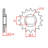 MTX KTM 50 Hornet Lightweight Steel Front Sprocket #415 (10B-KT3)