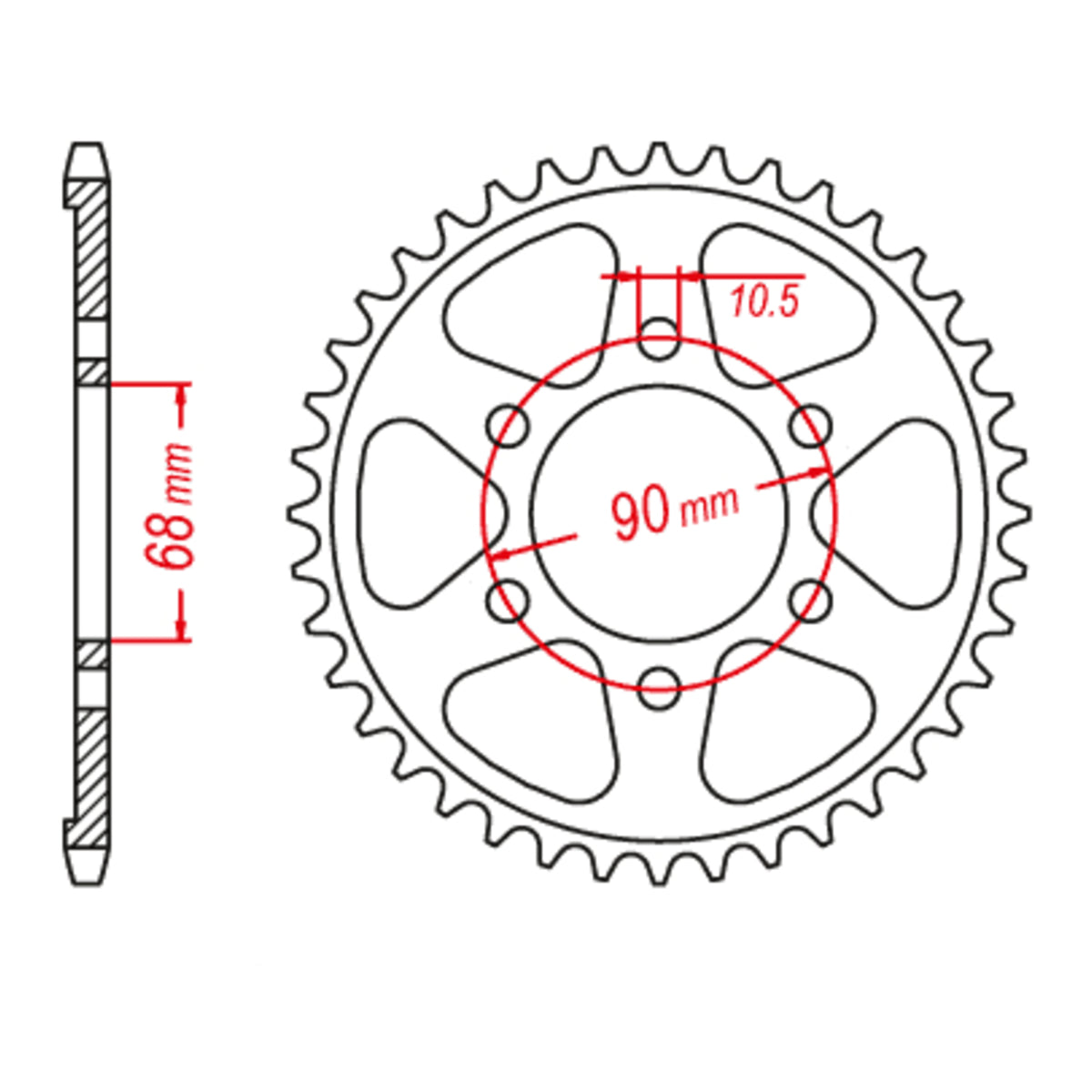 MTX 1224 Steel Rear Sprocket #520 (11-1224)