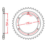 Sprocket Rear MTX 1346 44T #525 11-1346-44