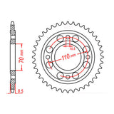 MTX 247 Steel Rear Sprocket #520 (11-443)