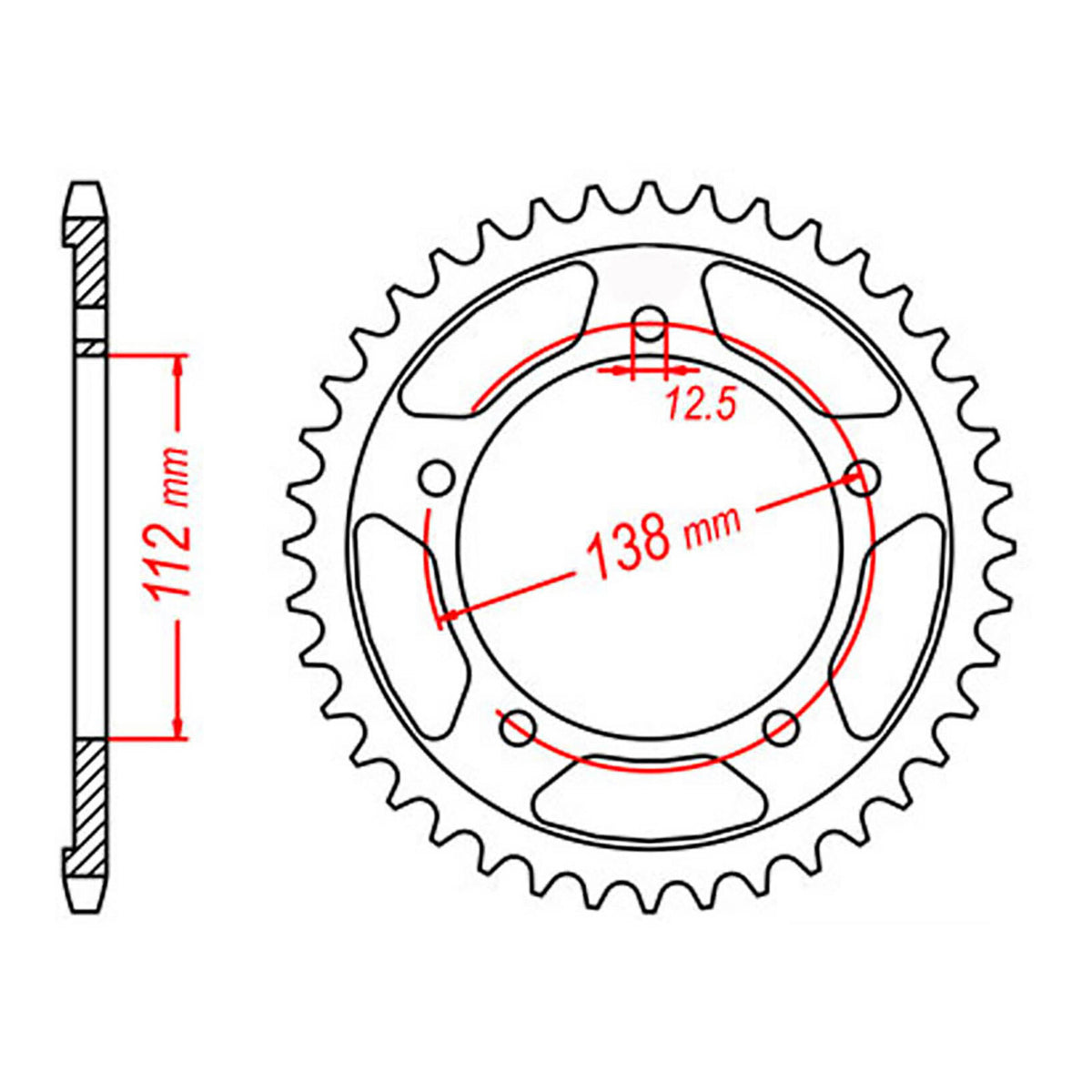 MTX 302 Steel Rear Sprocket #530 (11-MW0)