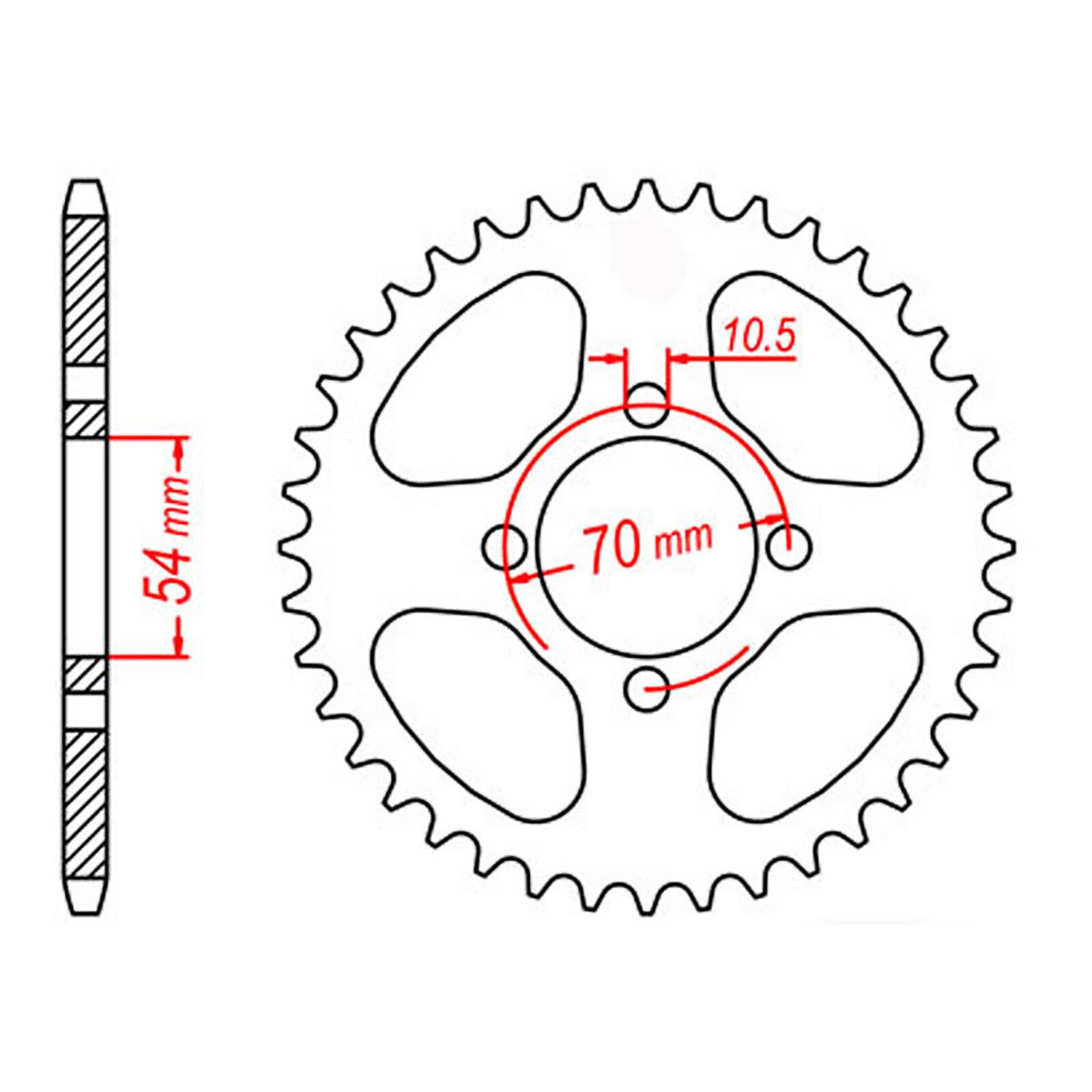 MTX 1206 Steel Rear Sprocket #428 (11-206)