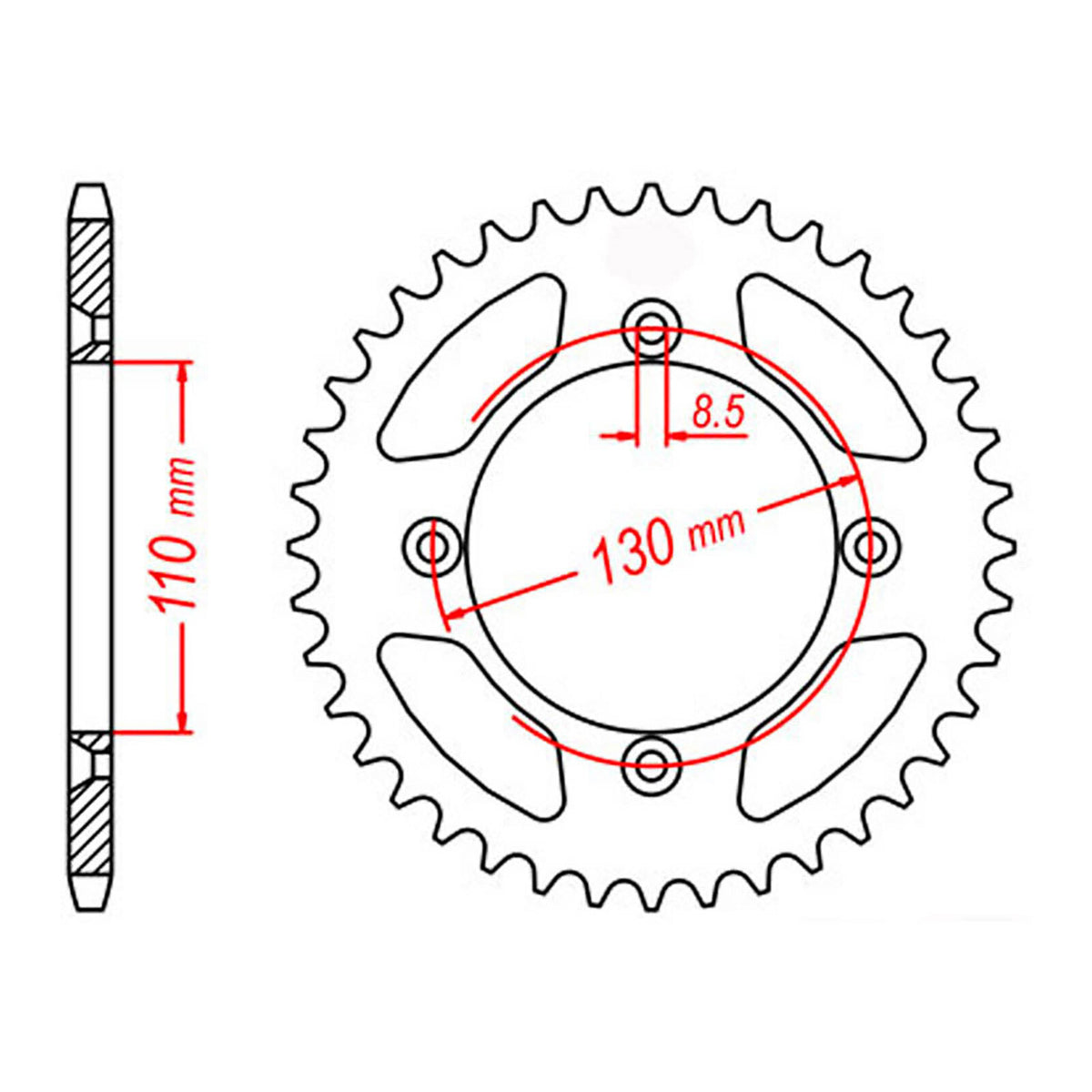 MTX 215 Steel Rear Sprocket #420 (11-4GC)