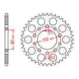 MTX 1332 Steel Rear Sprocket #525 (11-MW3)