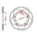 MTX 744 Steel Rear Sprocket #525 (11-744)