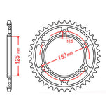 MTX 899 Steel Rear Sprocket #525 (11-KM5)