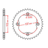 MTX 1760 Steel Rear Sprocket #520 (11-1760)