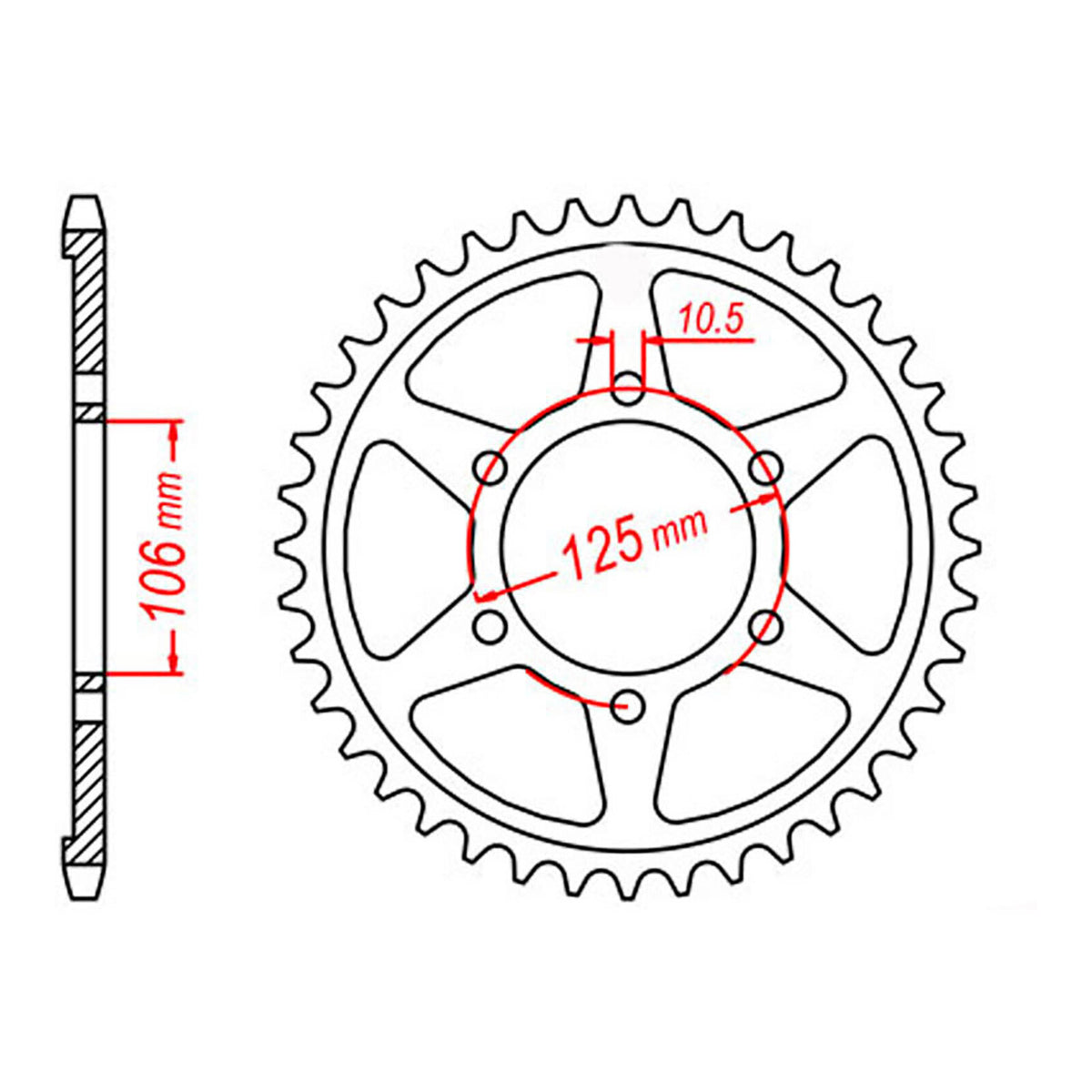 MTX 2014 Steel Rear Sprocket #525 (11-TR4)