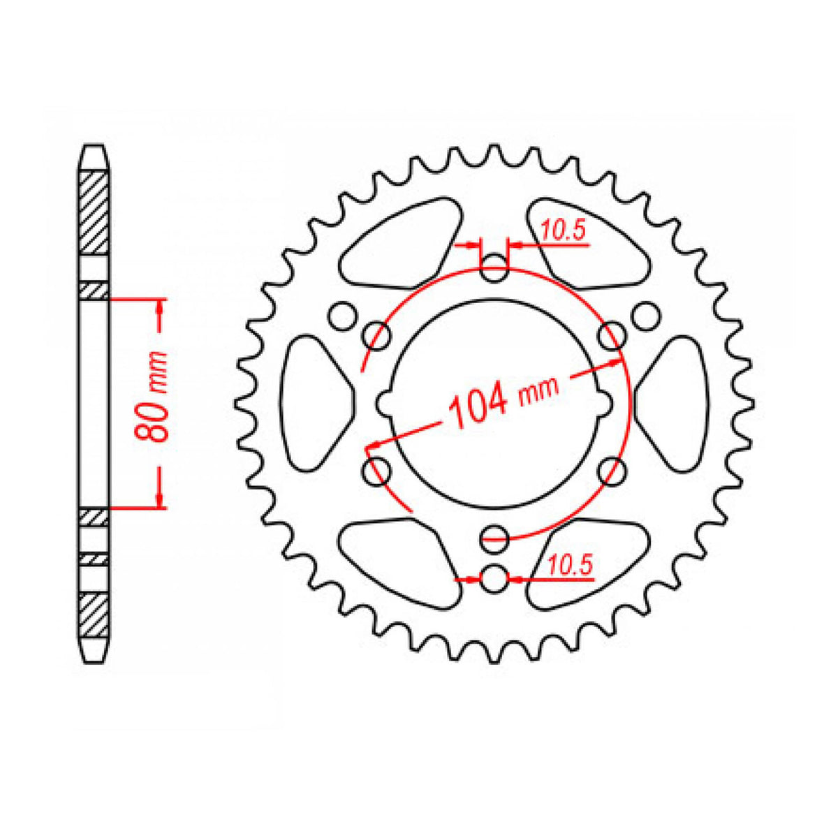 MTX 1478 Steel Rear Sprocket #520 (11-1478)