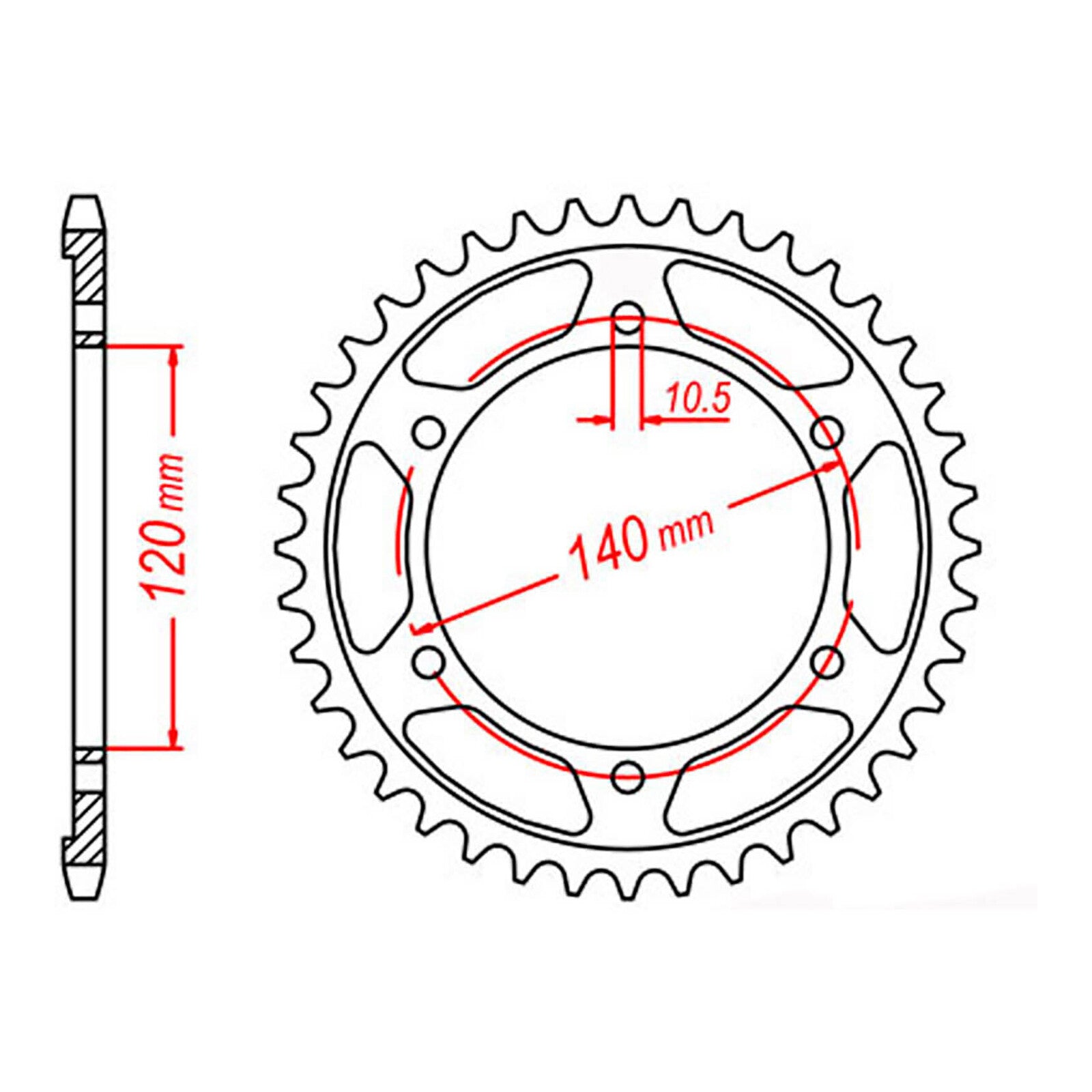 MTX 1490 Steel Rear Sprocket #520 (11-147)