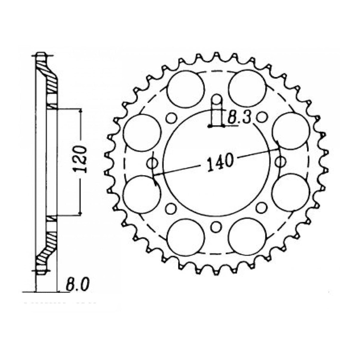 MTX 477 Steel Rear Sprocket #520 (11-185)