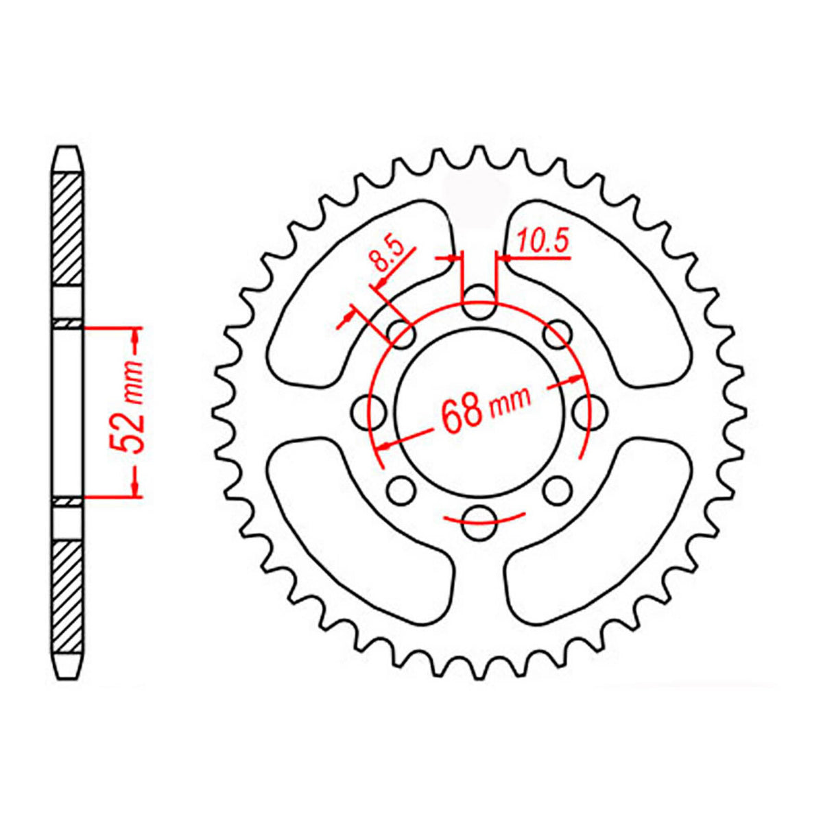 MTX 802 (2) Steel Rear Sprocket #428 (11-464)