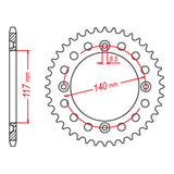 MTX 831 Steel Rear Sprocket #428 (11-39K)