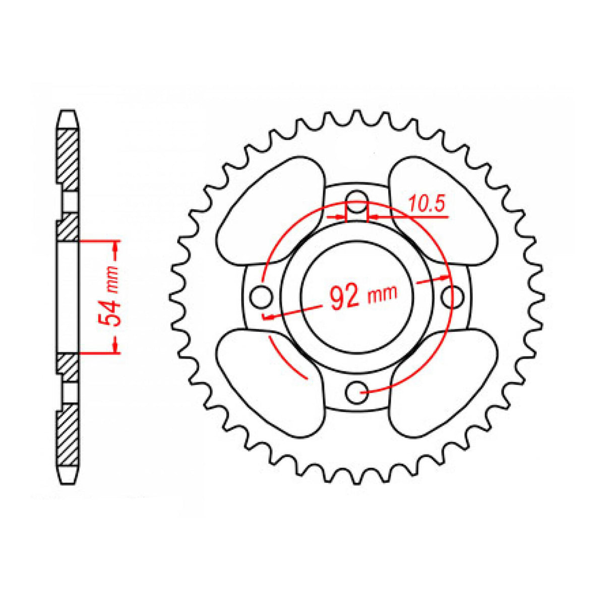 MTX 835 Steel Rear Sprocket #428 (11-5H0)