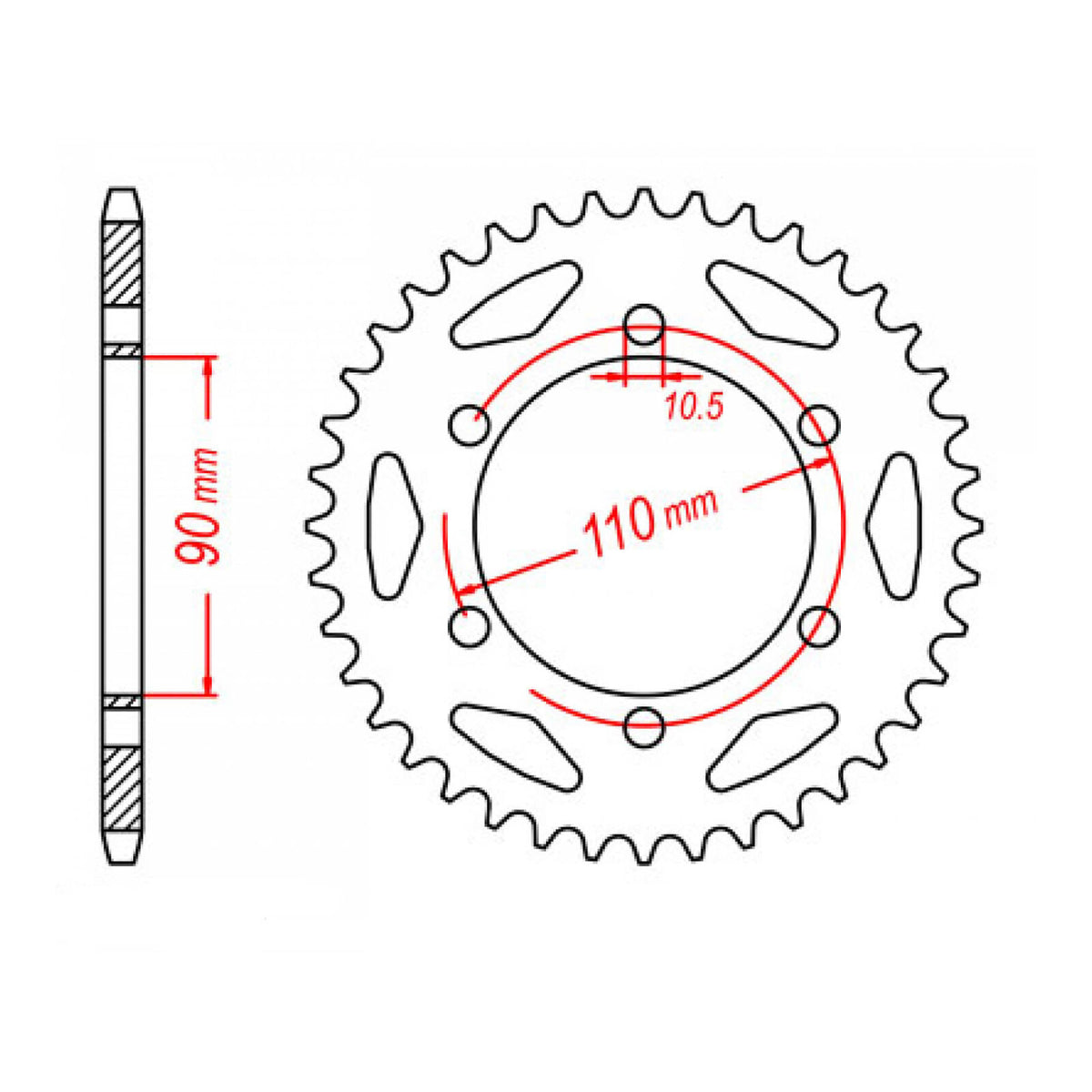 MTX 850 Steel Rear Sprocket #530 (11-256)