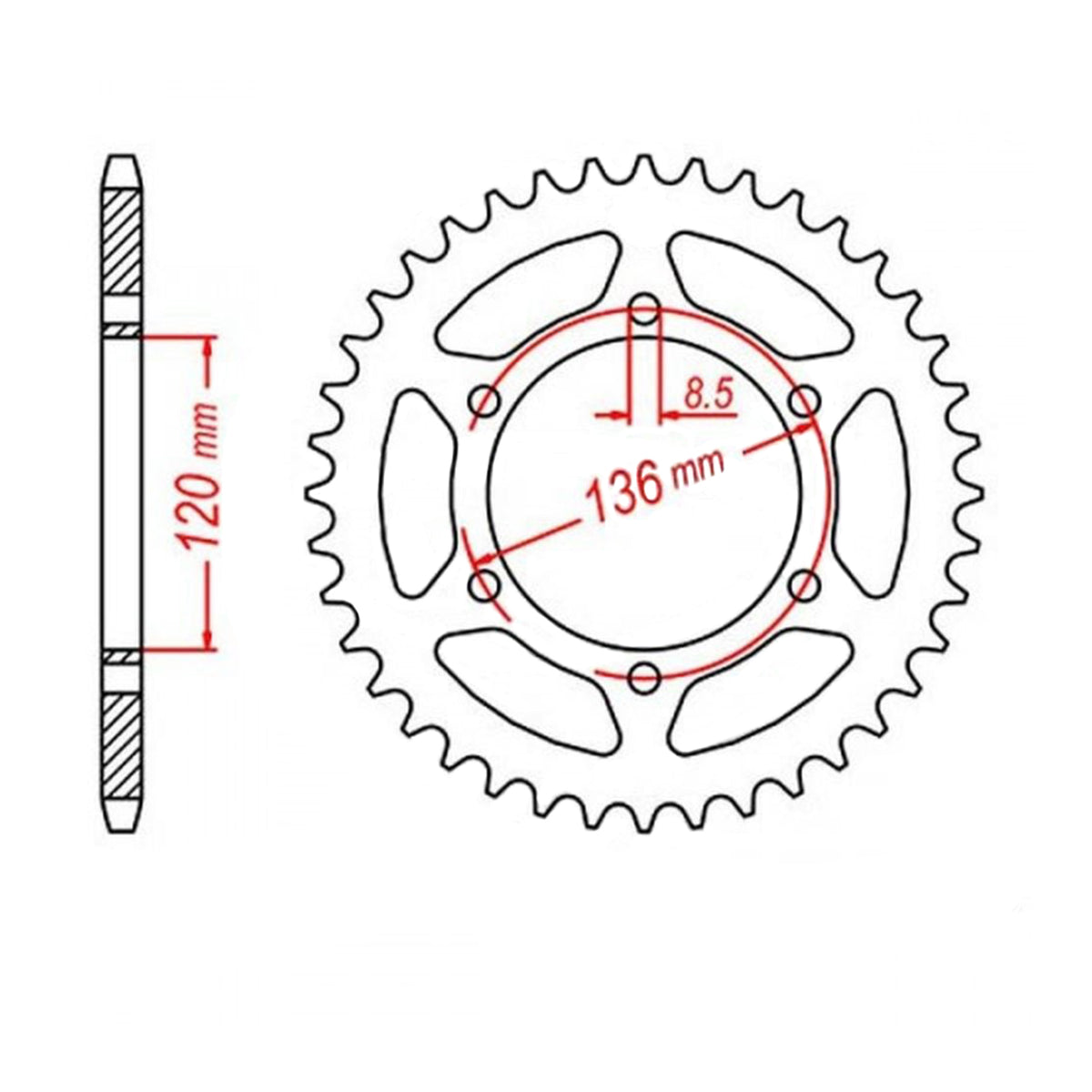 MTX 846 Steel Rear Sprocket #520 (11-191)