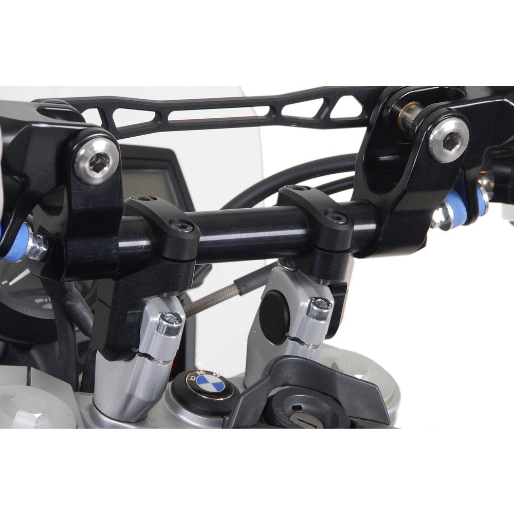 Vario bar back for diam 28 mm handlebar. Up/back variable. Black. (LEH.00.039.171/B)