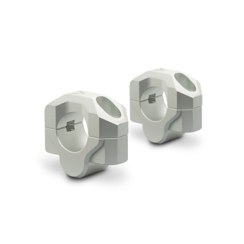 Bar riser for diam 28 mm handlebar.H=20 mm. Silver. Milled.(LEH.00.039.20201/S)