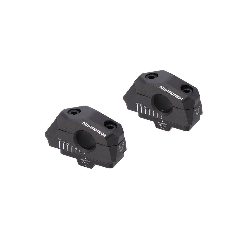 Bar back variable for diam22 handlebars. H=25mm. Back 5/10/15/20/25/30 mm. Black. (LEH.00.039.30000/B)