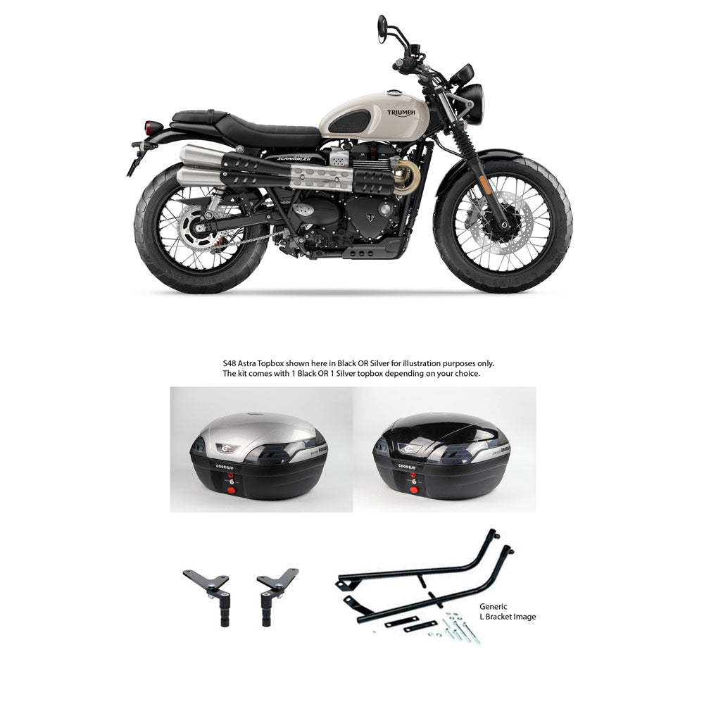 S48 Astra Black Topbox Kit TRIUMPH STREET SCRAMBLER 900 20-21 - T050S48BPBLK