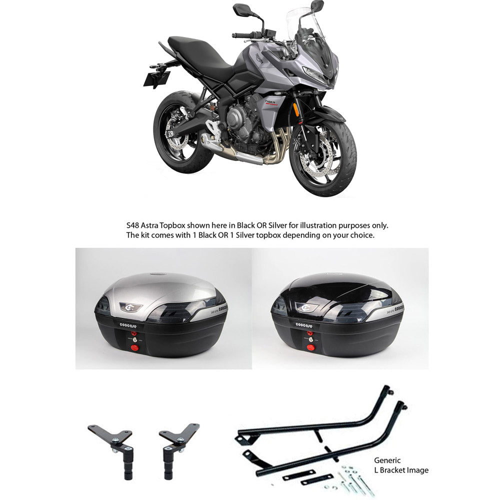 S48 Astra Silver Topbox Kit 660 TIGER SPORT 22-25 - T052S48BPSIL
