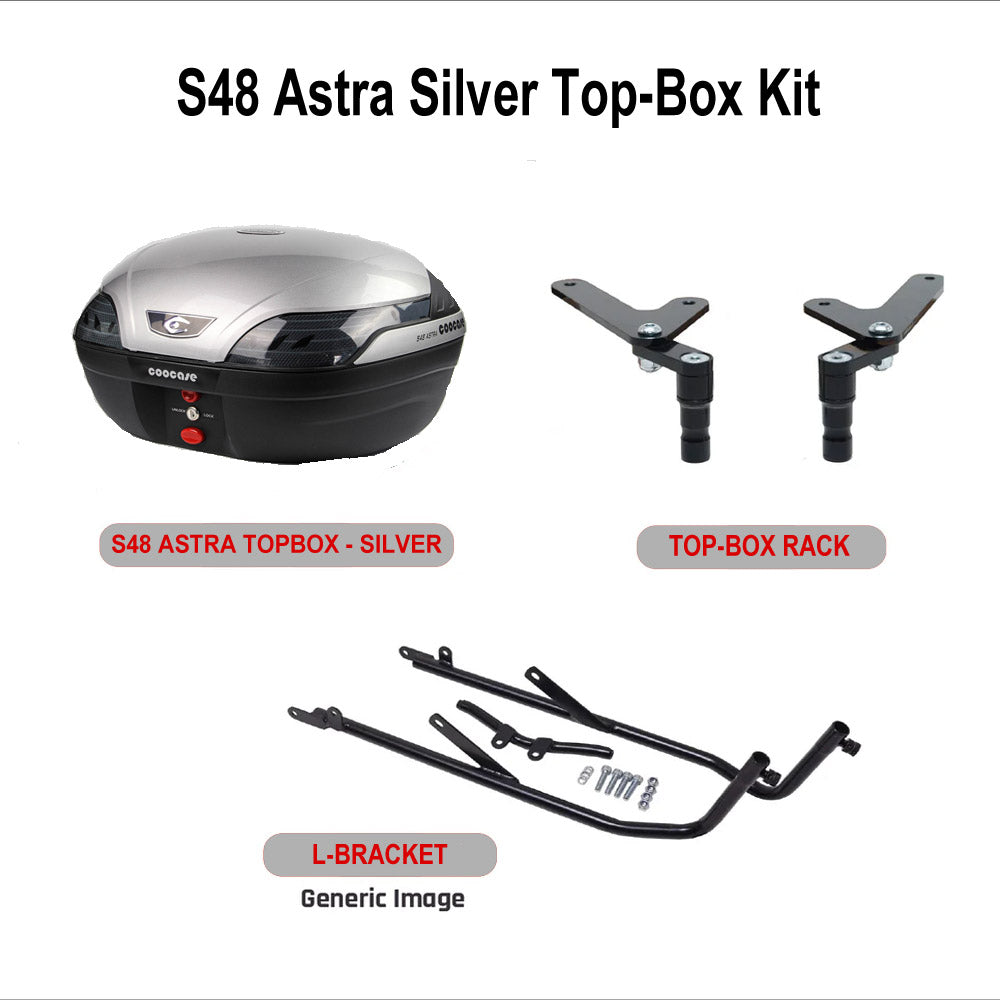 S48 Astra Silver Topbox Kit XB12SS LIGHTNING LONG 06-10 - BU011S48BPSIL