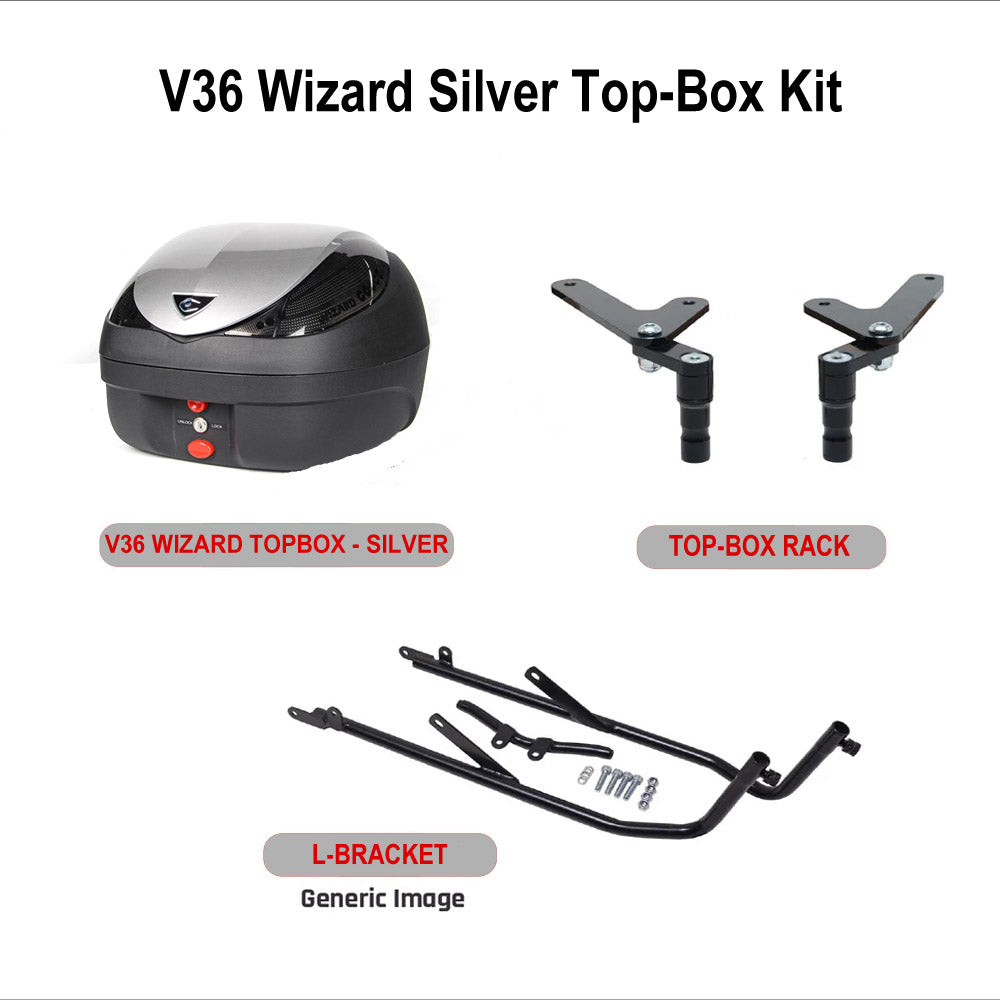 V36 Wizard Silver Topbox Kit VERSYS 1000 15-24 & VERSYS 1100 S 25- - K111V36BPSIL