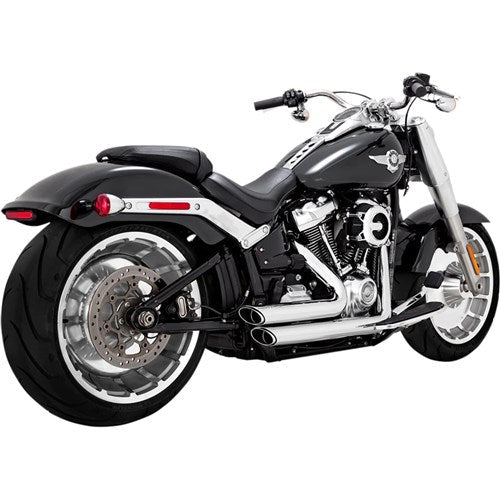 V&H Shortshots Staggered PCX Chrome Softail 18-22 (Fits: Fatboy + Breakout + FXDR) (WAS V17235)