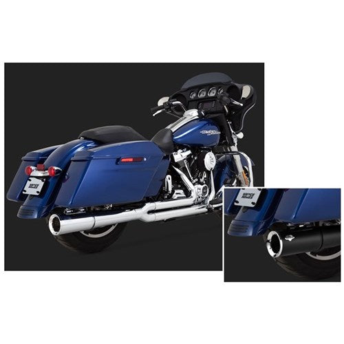 V&H Competition Baffle Pro Pipe Chrome and Black Systems