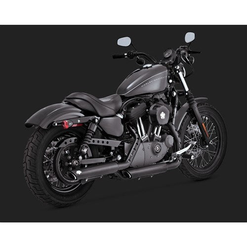 V&H Twin Slash 3 Slip-ONS Black Sportster 14-21 (Will Become V46361)
