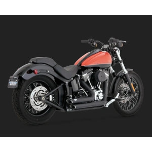 V&H Shortshots Staggered PCX Black Softail 12-17 (EXC FXSB/FXSE) (WAS V47225)