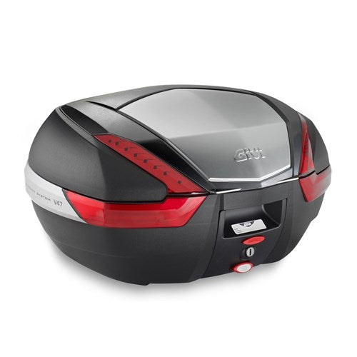 GIVI Monokey Topcase 47L Black/Red Alloy Insert