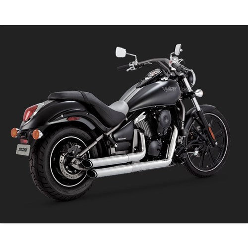 V&H Twin Slash Staggereds Kaw VN900 Classic/LT/Custom 06-15 Black