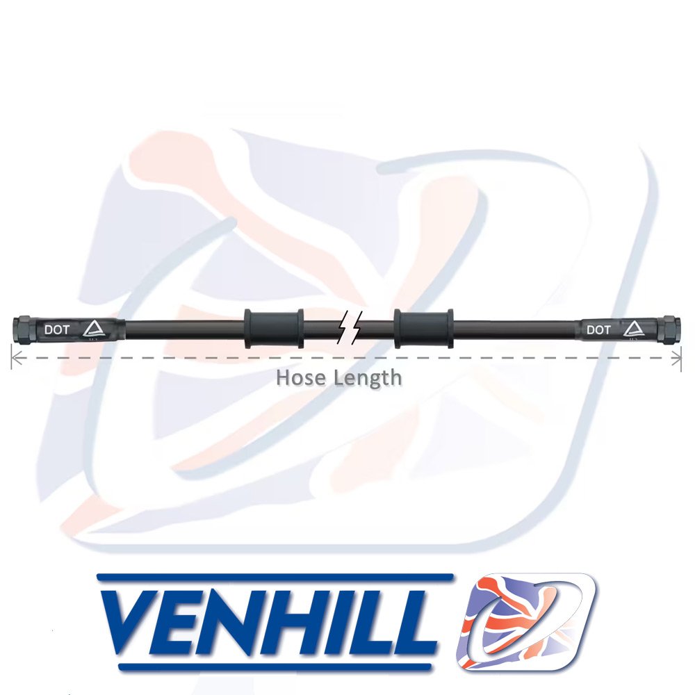 1825mm - VENHILL POWERHOSE PLUS LINE - BLACK LINE, BLACK END FITTINGS - 3H1825BLKBLK