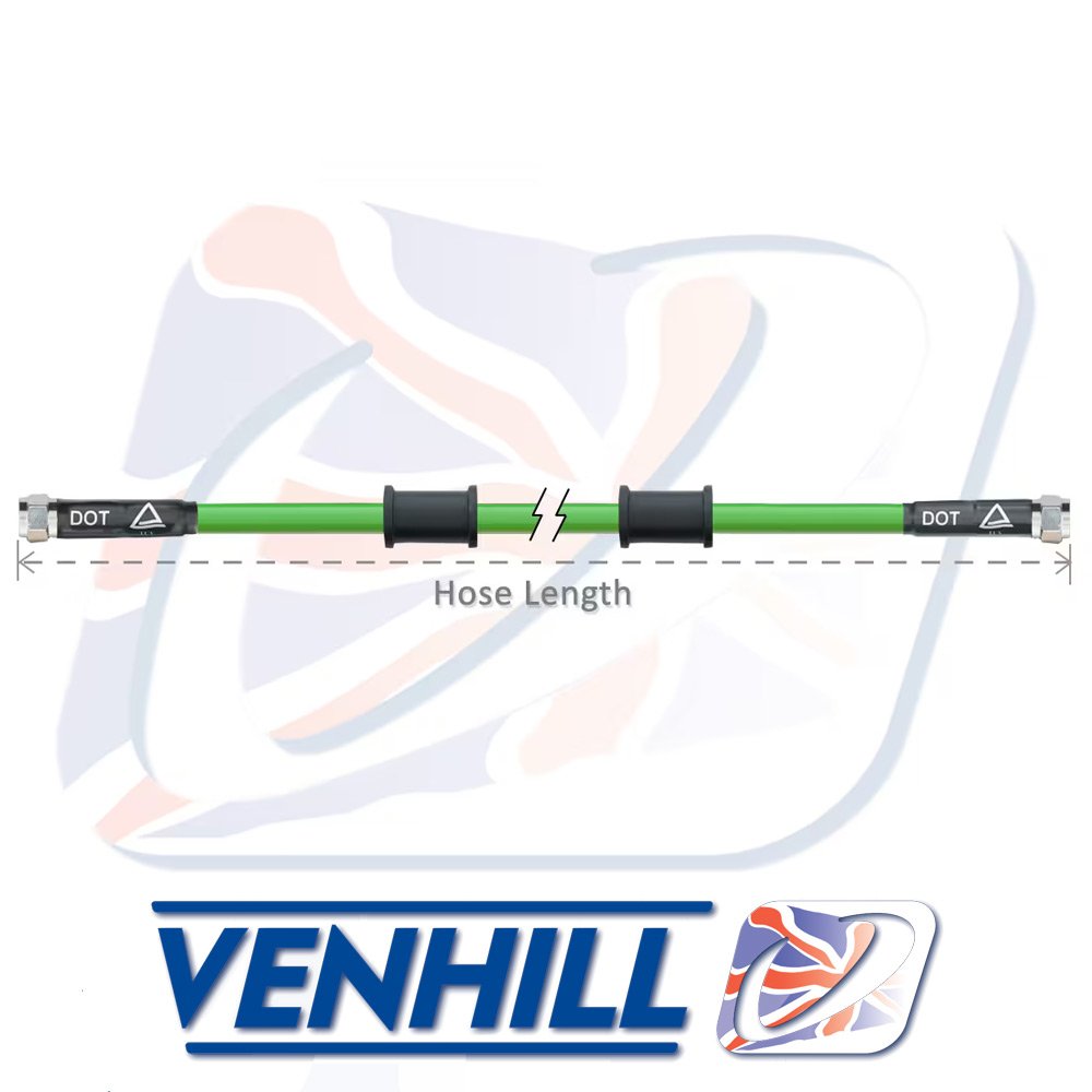 1700mm - VENHILL POWERHOSE PLUS LINE - GREEN LINE, CHROME END FITTINGS - 3H1700G