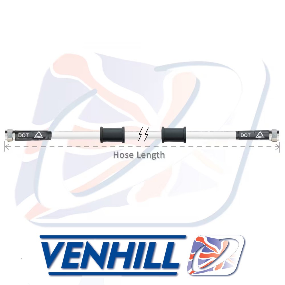975mm - VENHILL POWERHOSE PLUS LINE - WHITE LINE, CHROME END FITTINGS - 3H0975W