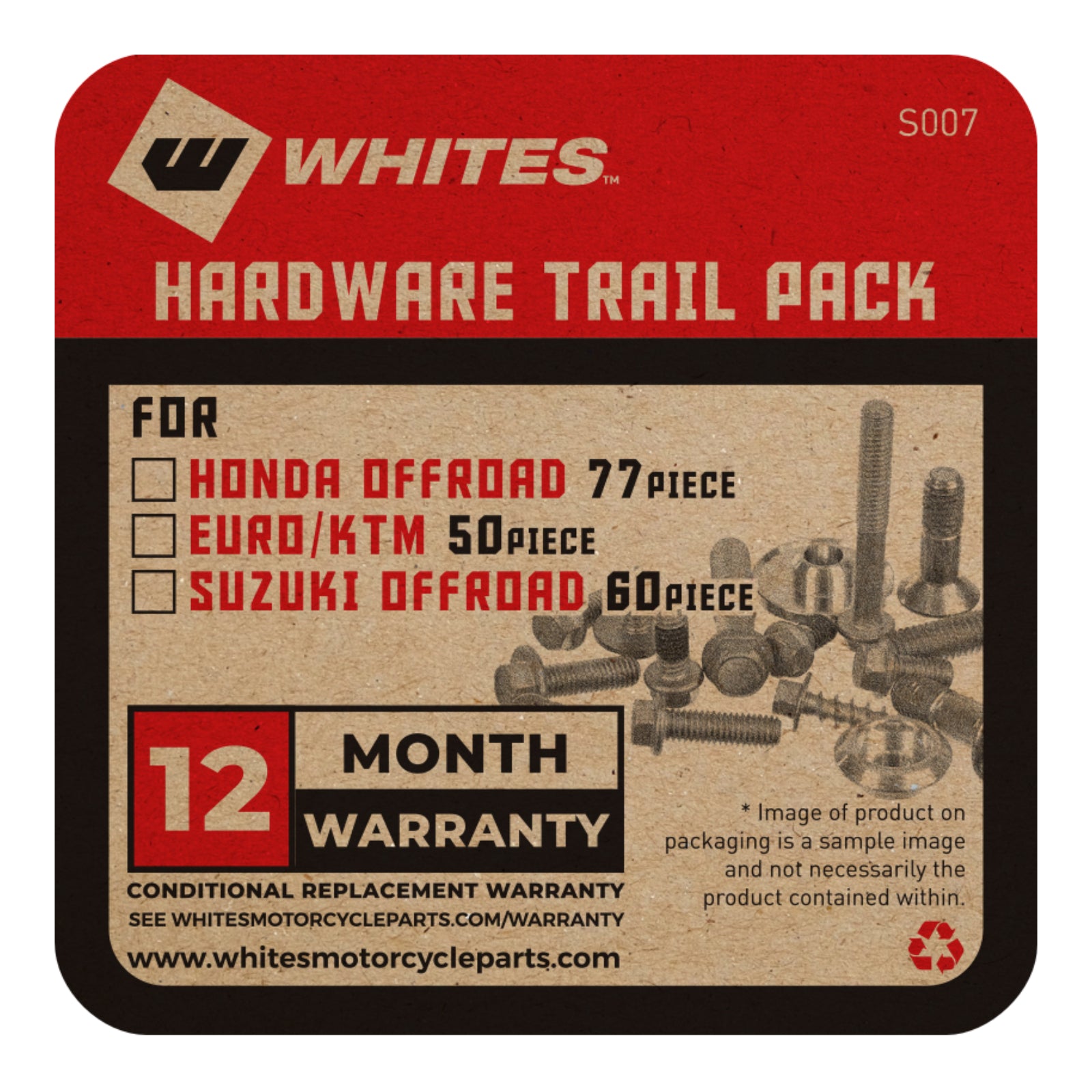Whites Hardware Trail Pack - Euro/KTM Offroad 50PCS