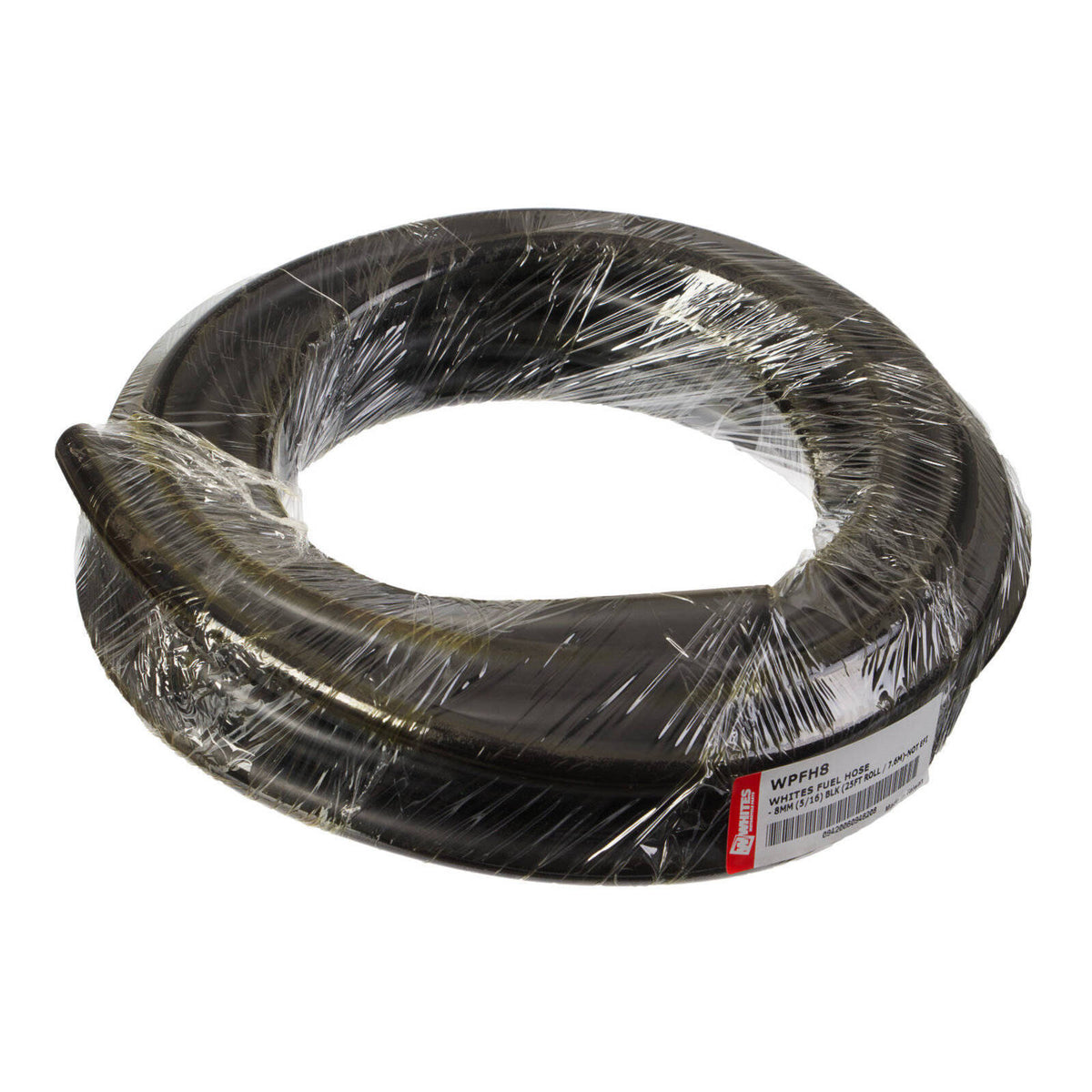WHITES FUEL HOSE - 8MM (5/16) BLK (25FT ROLL / 7.6M)-NOT EFI