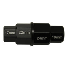 WHITES 4 IN 1 HEX AXLE TOOL ALU BLACK -17/19/22/24mm