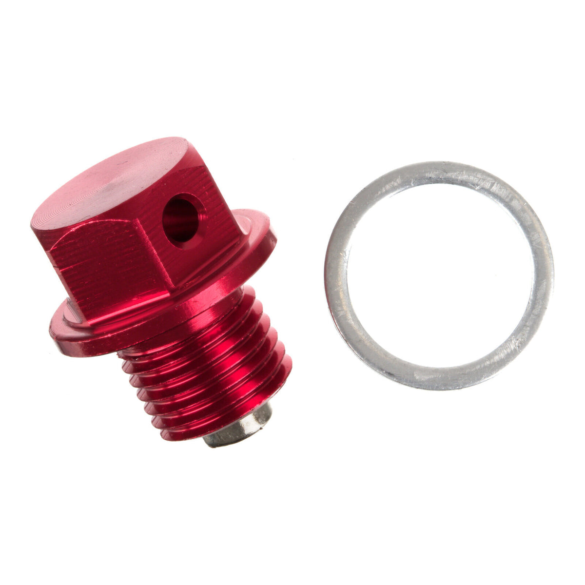 Whites Magnetic Sump Plug M12 x 10 x 1.25 - Red
