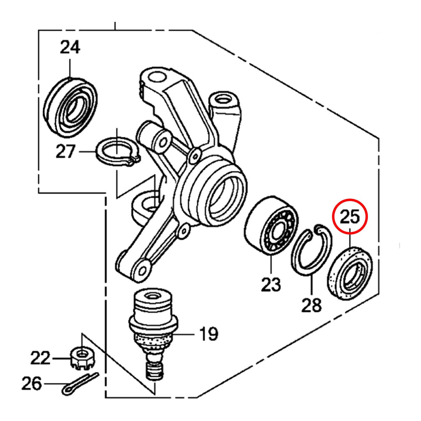 Whites Dust Seal - Honda Front Knuckle Seal - 40x58x7