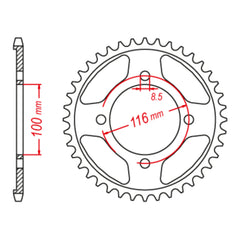 XAM Sprocket Kit Kawasaki KLX140 Big Wheel - O-Ring 13/57