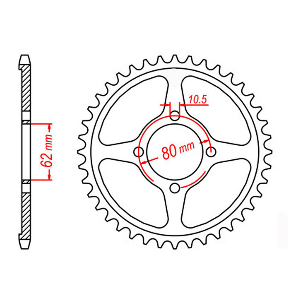 XAM Sprocket Kit Yamaha TTR125 BW 02-10 13/54