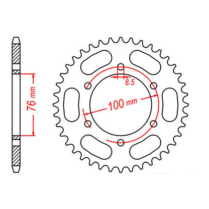 XAM Sprocket Kit Yamaha YZF-R125 '14 O-Ring 15/47