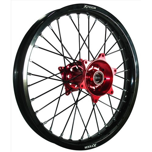 X Tech KTM/Husq/Gas Gas 21-23 1.60x14 Rear BLK Rim/Red Hub/SLV SPK