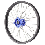 X TECH YAM LATE YZF/WRF* 1.6x21 FRONT BLK RIM/BLU HUB/SLV SPK