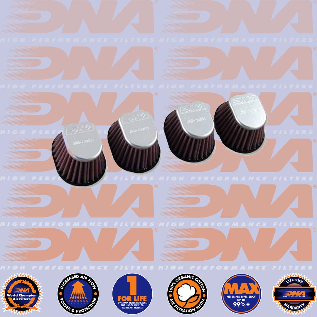 DNA FILTERS CNC TOP SPECIAL OVAL CLAMP 54mm INLET 58mm LENGTH AIR FILTER x 4 - XVI-5404